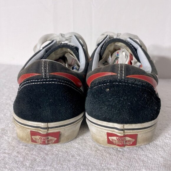 Vans Unisex Old Skool Low Top Lace Up Yellow Red Flame Skate Shoes 10.5 - Picture 6 of 12